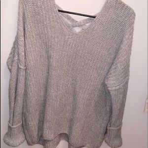 Gray knitted sweater